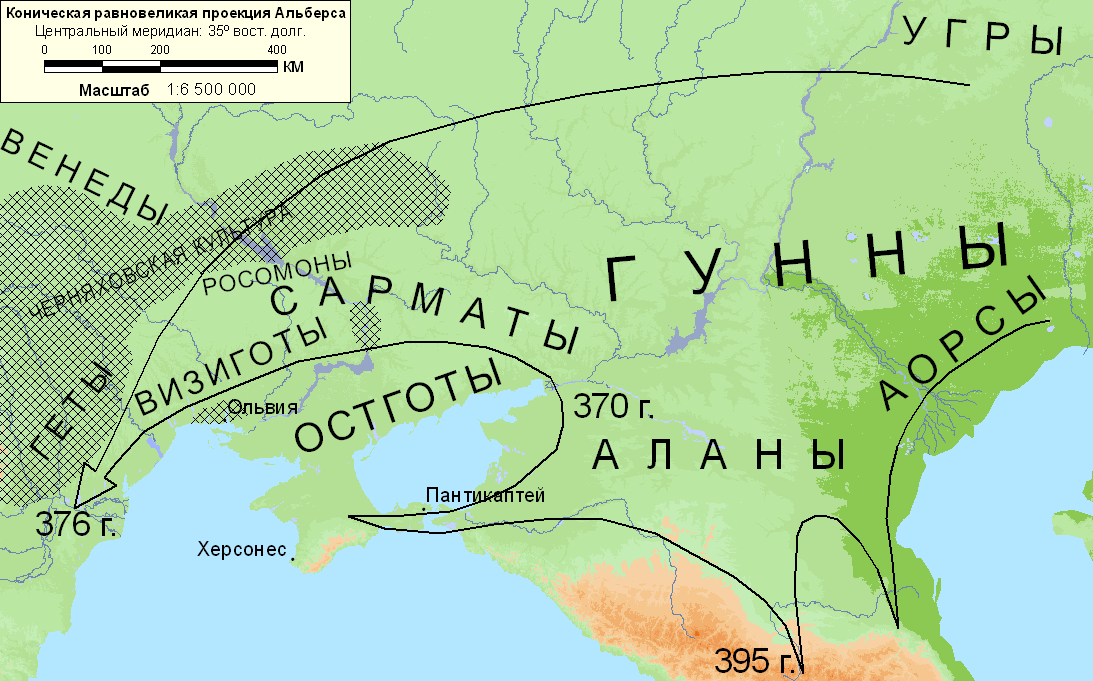 Держава гуннов карта