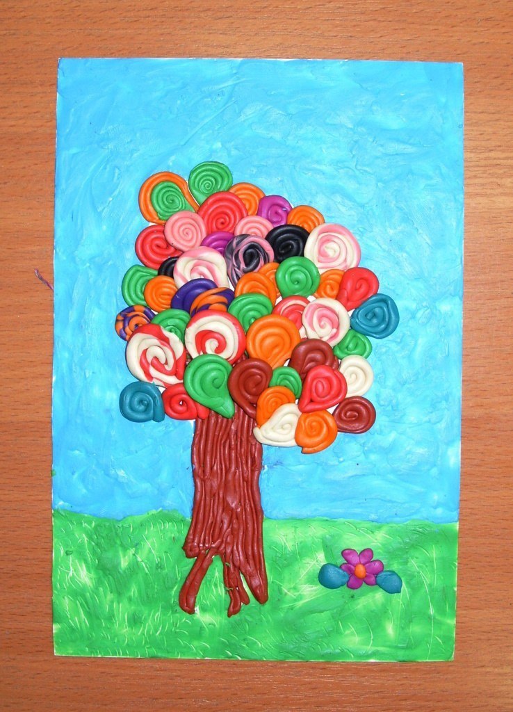 Творчество с детьми. Деревья из пластилина 