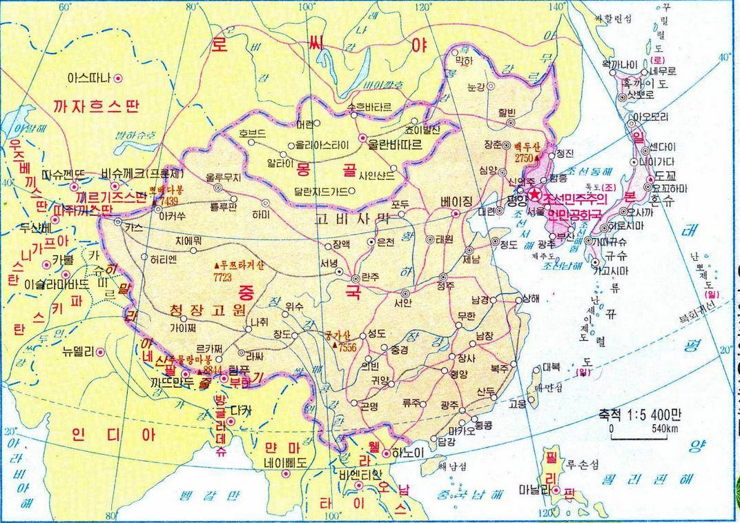 Географическая карта северной кореи