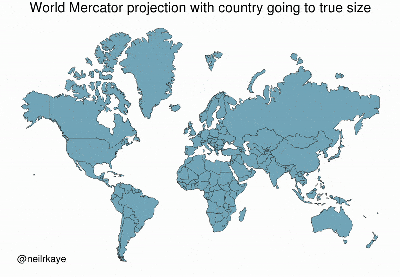 Пропорции на карте мира