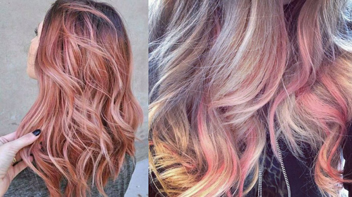 Волосы цветом Rose gold iPhone.