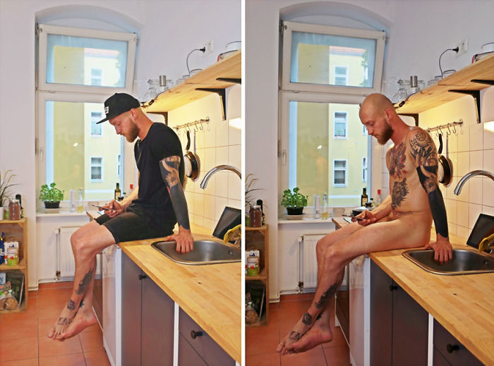 People Doing Everyday Things Without Clothes