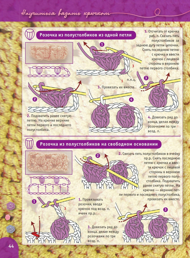 Как научиться вязать крючком своими руками (2000 иллюстраций)