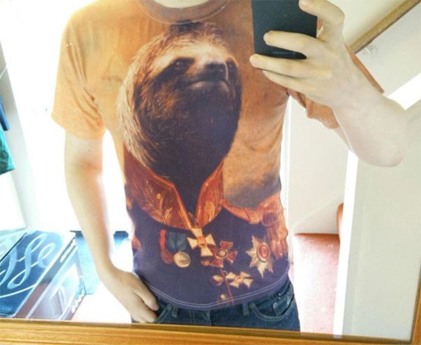 Футболка с ленивцем алкоголь, опьянение, покупка