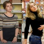 Фотография женщины до применения средиземноморской диеты и после