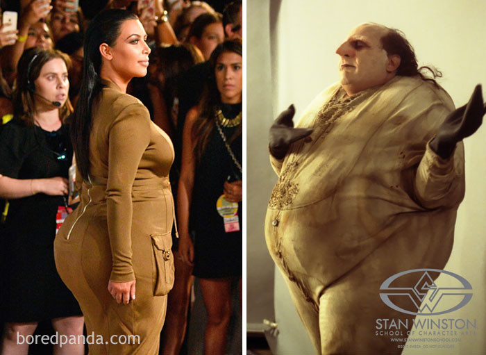 Ким Кардашьян или Пингвин в исполнении Дэнни де Вито? мода, нелестные сравнения, смешно, фото