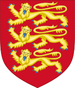 Arms of Plantagenet: Gules, three lions passant guardant in pale or