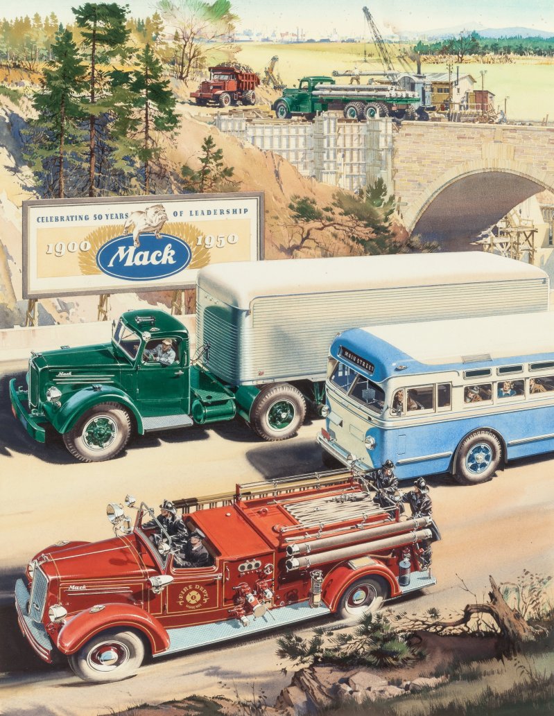 А теперь автор - Питер Хелк. Mack, Mack Trucks, реклама, художник