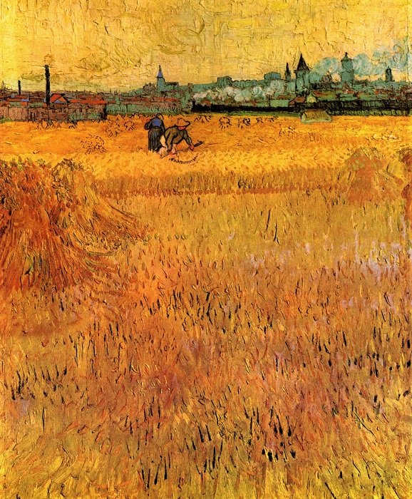 Вид на Арль с пшеничного поля Июнь 1888 год . Холст, масло. Париж, Музей Родена 