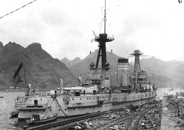 Испанский линейный корабль "Хайме I" на Тенерифе (Канарские острова), 5 мая 1936 года: интересно, история, фото