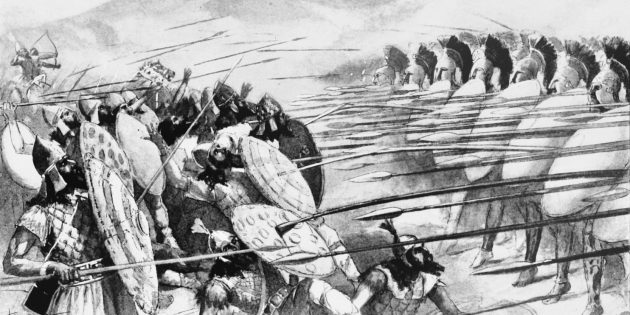 Спартанцы против персов в битве при Платеях