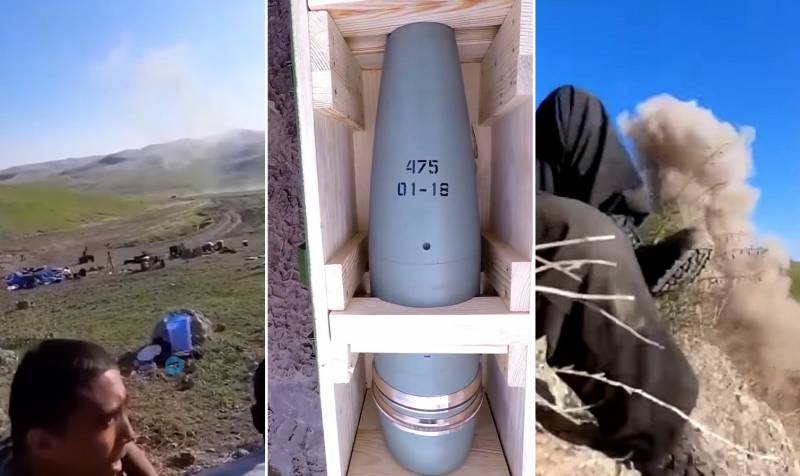 Азербайджанцы засняли прилет снаряда армян по своей позиции