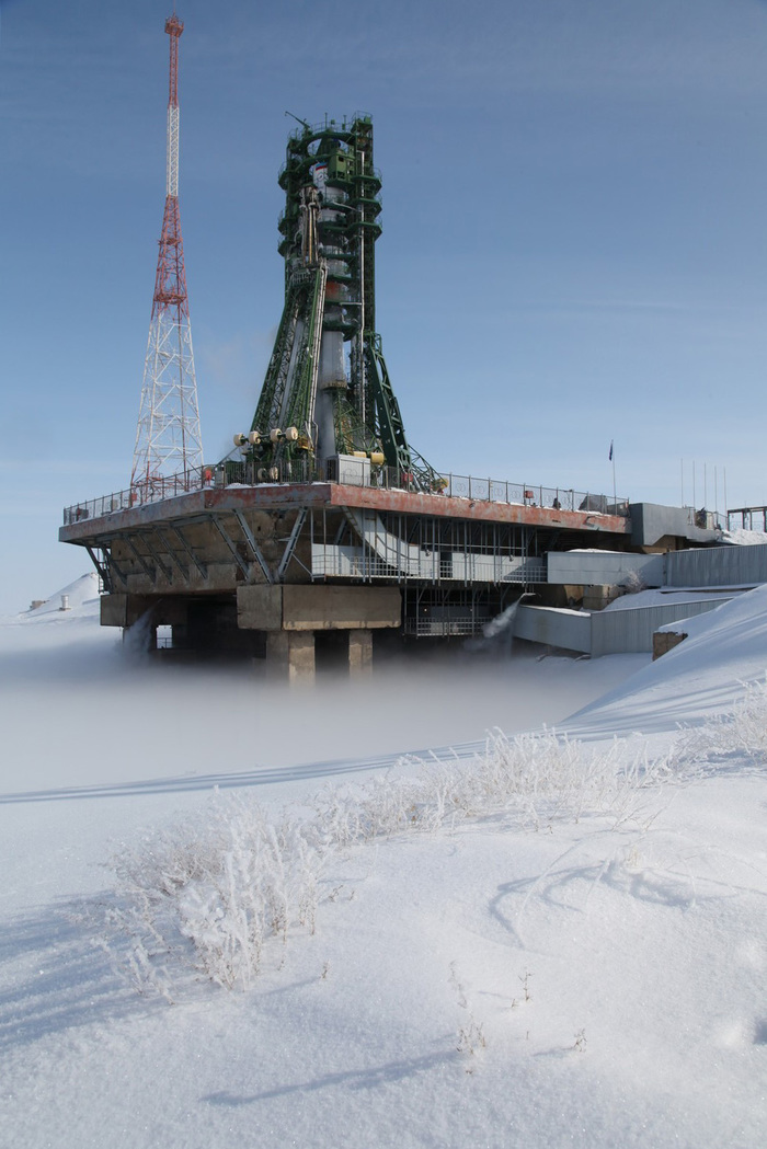 Пуск ракеты Союз-2.1а со снежного Байконура ракета, пуск, Союз, Байконур, длиннопост, видео