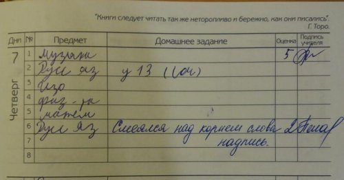 Смешные замечания из школьных дневников 