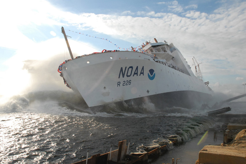 Корабль организации NOAA, чьи снимки мы смотрим. животные, море, океан, природа, рыба