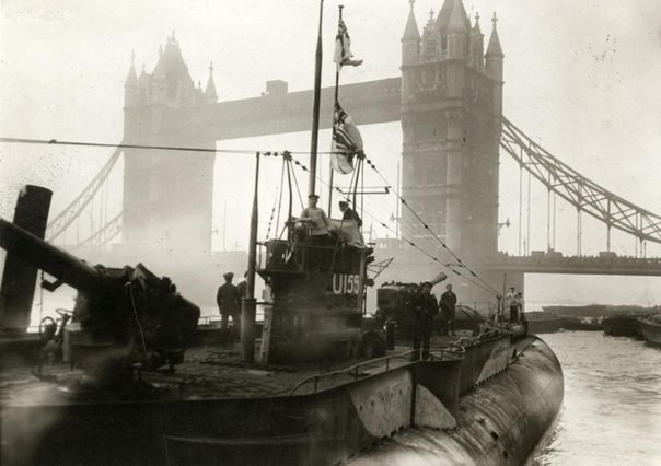 Немецкая подводная лодка U–155, Лондон, Первая Мировая. интересно, история, фото