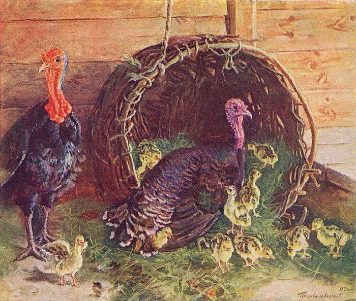  Индюшка с семейством. 1936 год. Автор: Петр Петрович Кончаловский.
