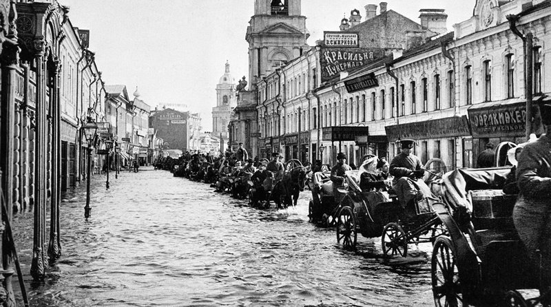 Она утонула: 110 лет с Великого Московского наводнения 1908, Москова, наводнение, фоторепортаж