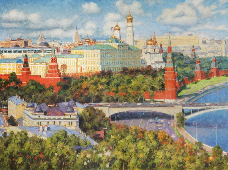 Все равно москва. Москва живопись. Картина Москва. Картина панорама Москвы. Панорама Москвы реки живопись.