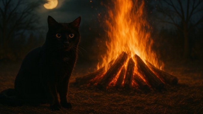 Черная кошка / Изображение сгенерировано ИИ ChatGPT / amic.ru