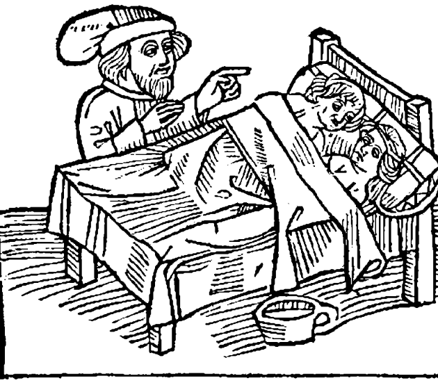 Ритуальная дефлорация, картина из книги путешествий Мандевиля, 1484 год