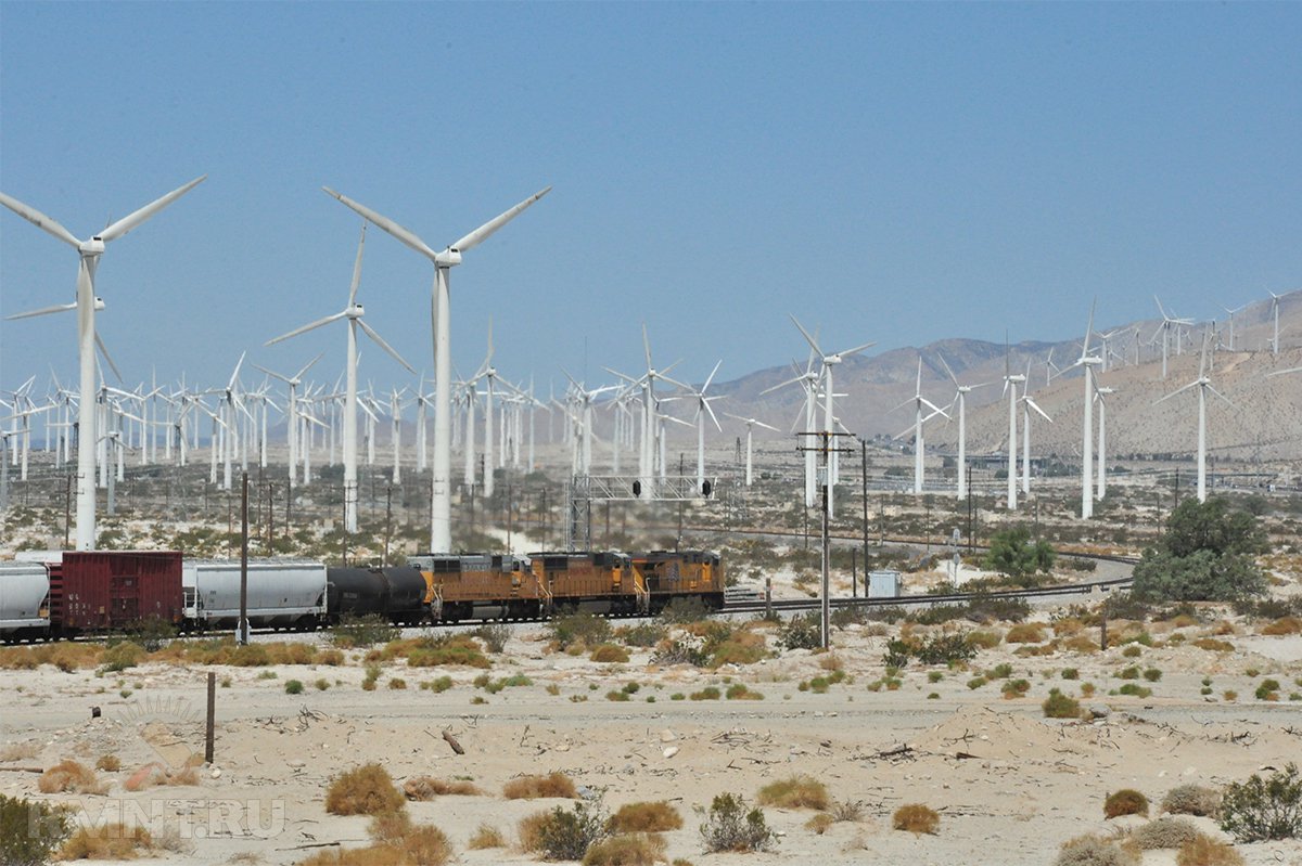 Зеленая электростанция. Ветряная электростанция США. San Gorgonio Pass Wind Farm. Ветроэнергетика США. Сан Горгонио Калифорния.