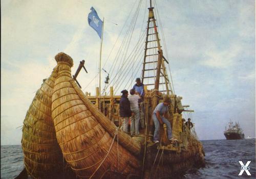 Через океан. Папирусная лодка "Ра" прошла от Марокко до Барбадоса