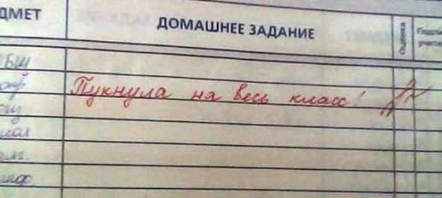 Самые смешные замечания из дневников учеников школы