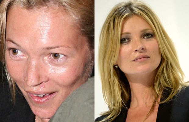 Кейт Мосс девушки, до и после макияжа, знаменитости, фото
