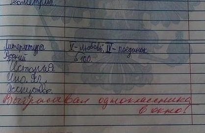 Смешные замечания из школьных дневников 