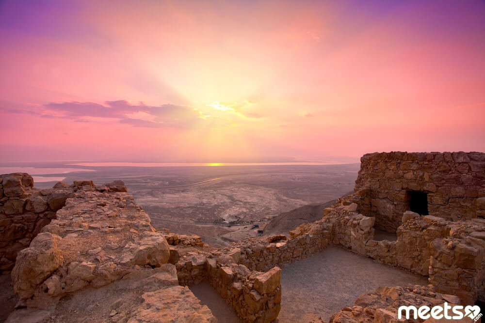 sunrise over Masada fortress