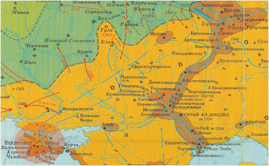 Старая карта золотой орды