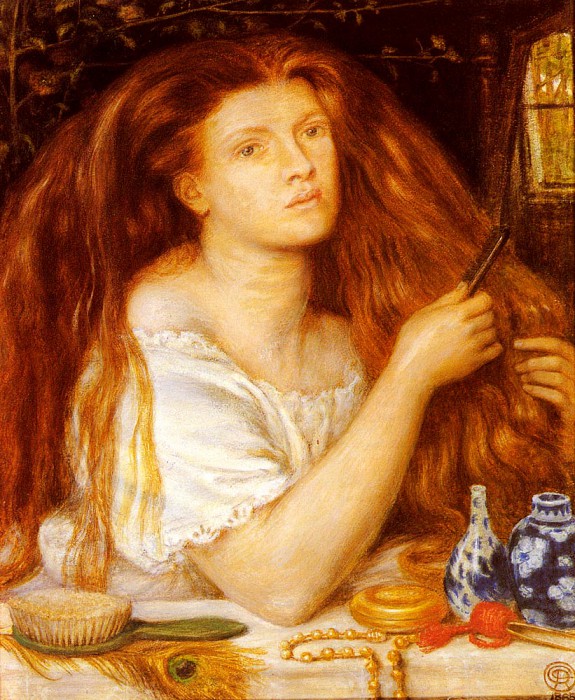 Rossetti Dante Gabriel Woman Combing Her Hair. Данте Габриэль Россетти