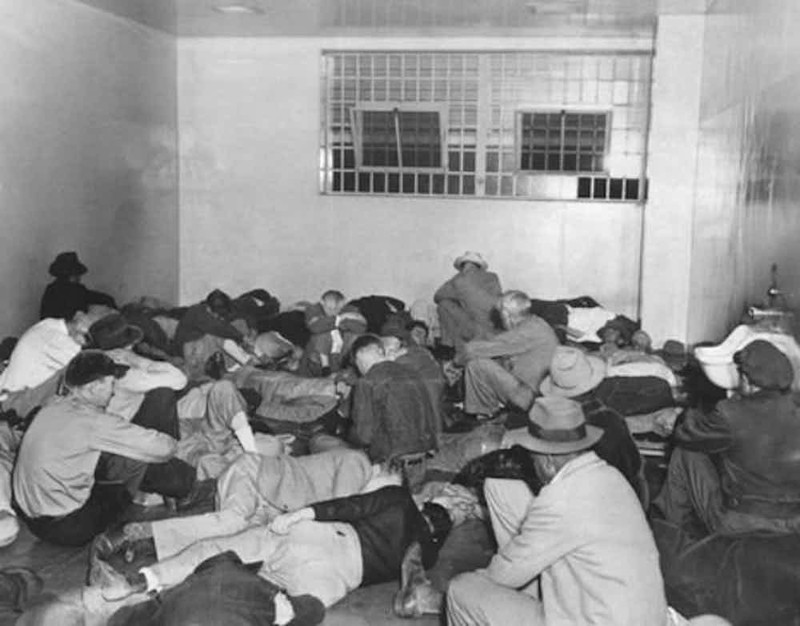 Вытрезвитель в Калифорнии 1950-х за решеткой, тюрьмы, фото