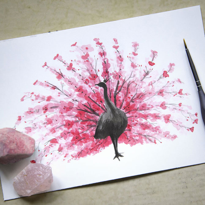 Животные цвета вишни в рисунках художника из Канады