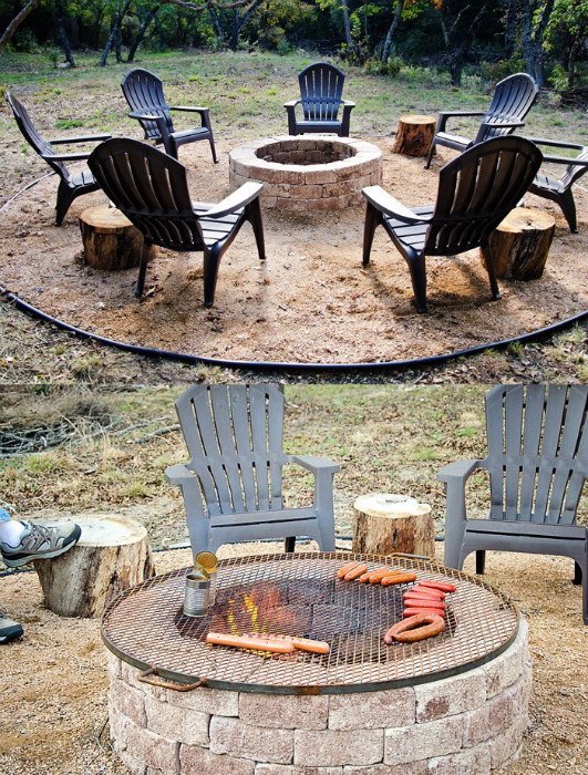 Круглая площадка с кострищем. Круглая площадка с кострищем.