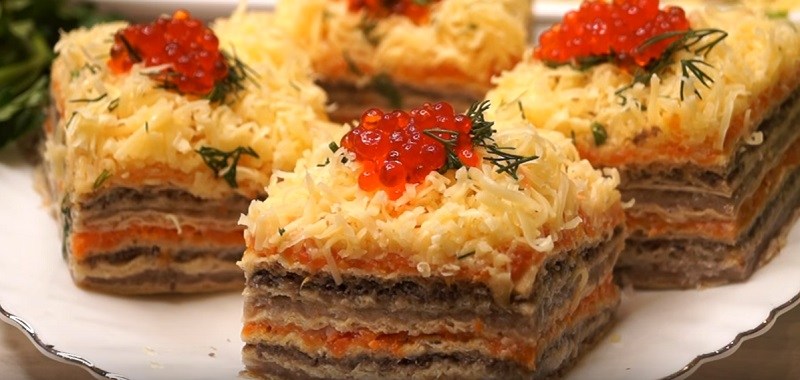 вафельный торт из селедки
