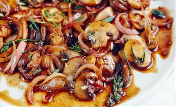 15-минутные бальзамические грибы. Отличный гарнир к любому мясу еда,пища,рецепты, гарниры