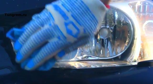 Мою фары на Калине