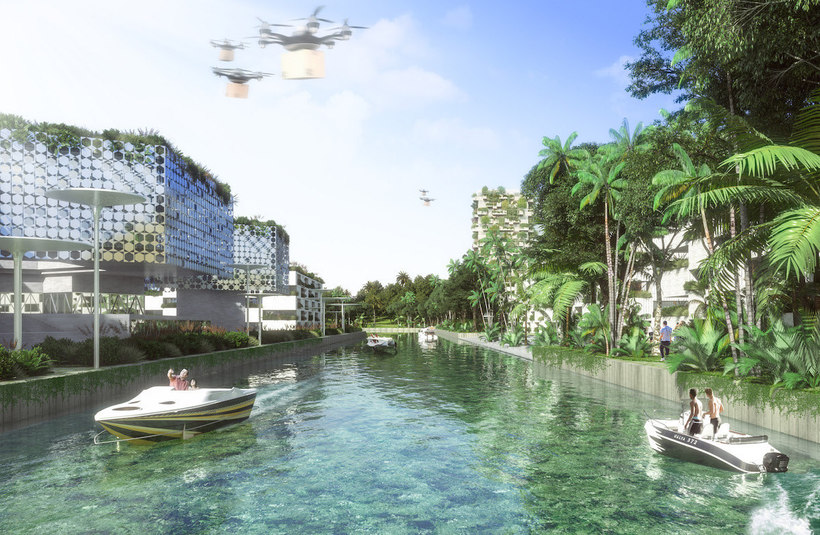 Новый смарт-город в Канкуне с 7 миллионами растений центр, будет, смогут, тысяч, Forest, Smart, парки, скверы, клумбы, Архитектура Итальянское, станут, только, частью, зеленых, фасадов, которые, многочисленные, цветы, заполнять, будут