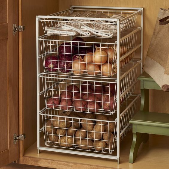12 идей - как организовать места хранения овощей и фруктов на кухне для дома и дачи,идеи и вдохновение