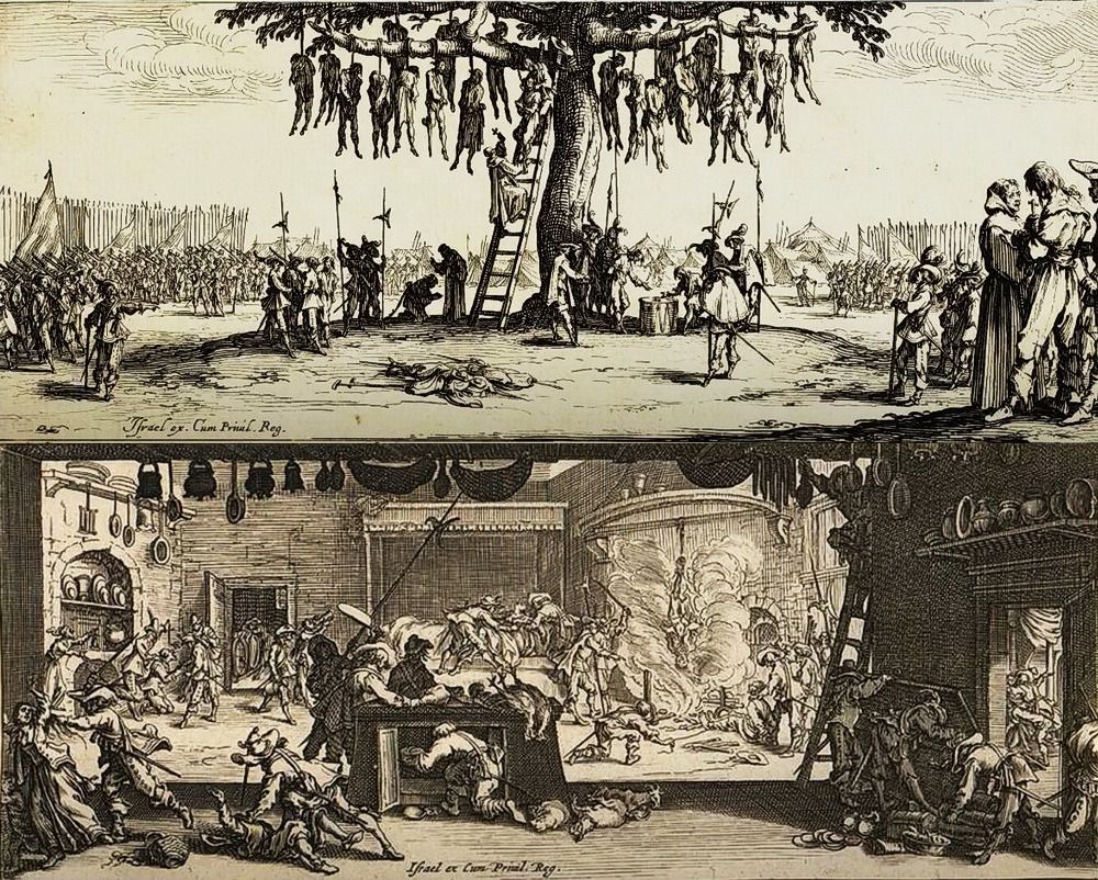 Ужасы Тридцатилетней войны 1618-1648 годов. Старинные европейские гравюры