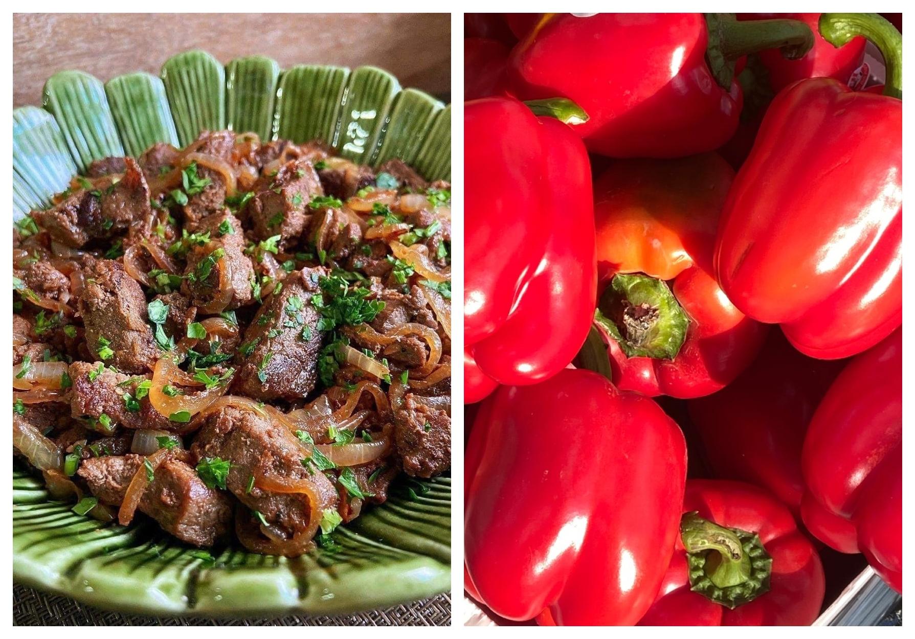 Говяжья печень с красным перцем