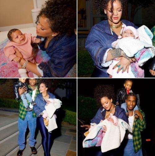 Певица Рианна и рэпер A$AP Rocky впервые появились на публике вместе с новорожденным сыном.