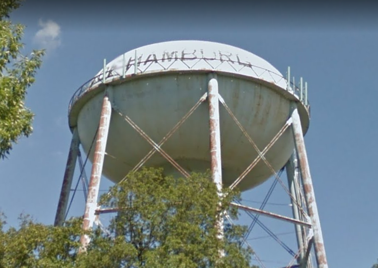 The Hamburg water tower. 