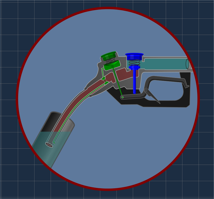 Как пистолет на заправке “узнает”, что бензобак полон? Объяснение в 6-ти картинках. Наука, Технологии, Механика, Автомобилисты, Популярная механика, Длиннопост