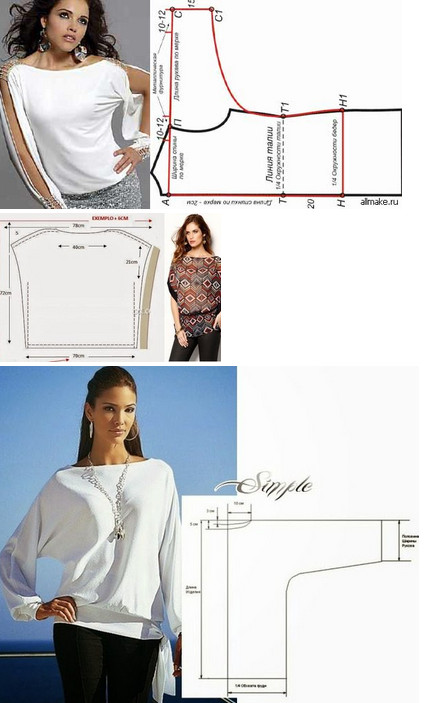 15 цельнокроеных модных выкроек для не умеющих шить. Убедитесь,  что шить может каждый! выкройка