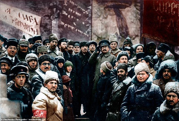 Революция в цвете История в цвете, Исторические фотографии, Ленин, Троцкий, Сталин, Николай II, Октябрьская революция, Длиннопост