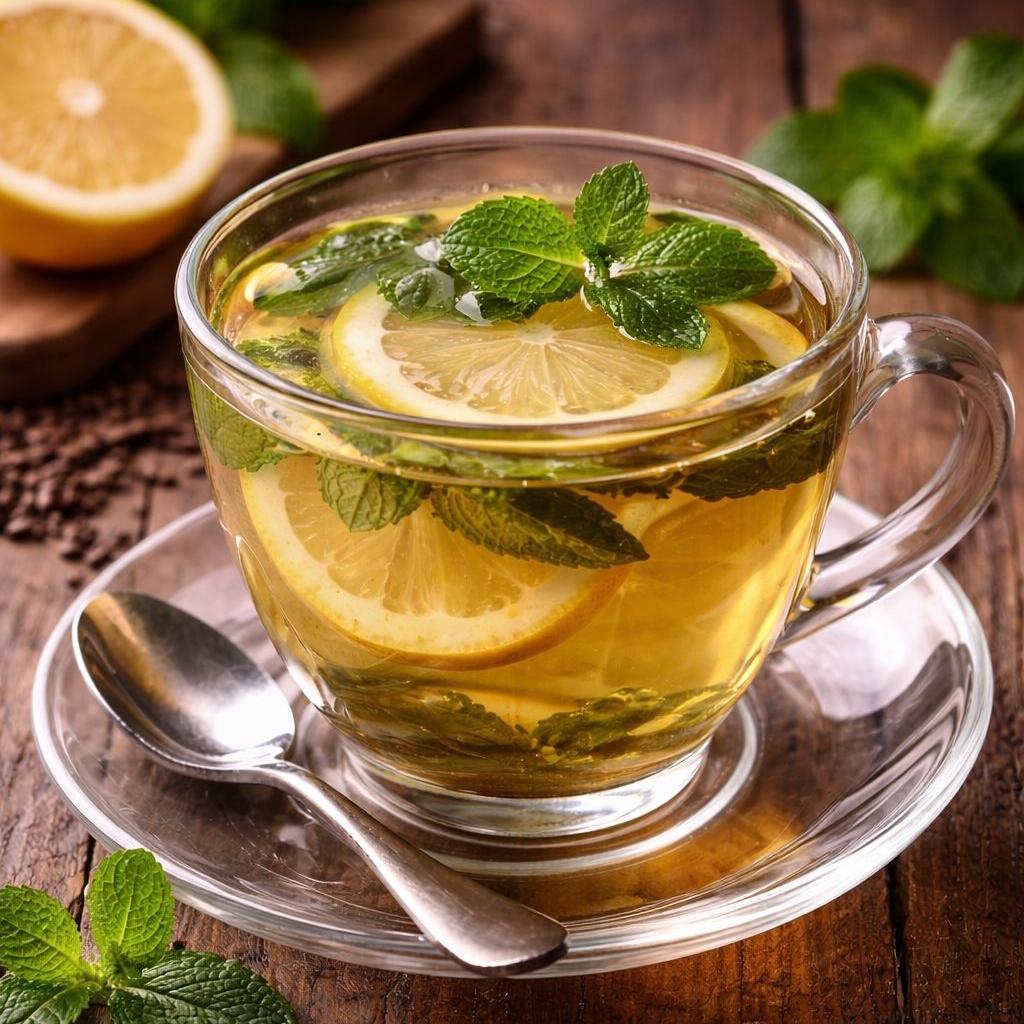 Зеленый чай с лимоном