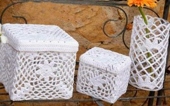 Круглые вязаные крючком шкатулки Круглые вязаные крючком шкатулки вязание крючком